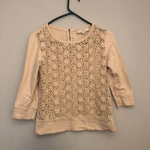 ANN TAYLOR LOFT Floral Knit Sweatshirt Top